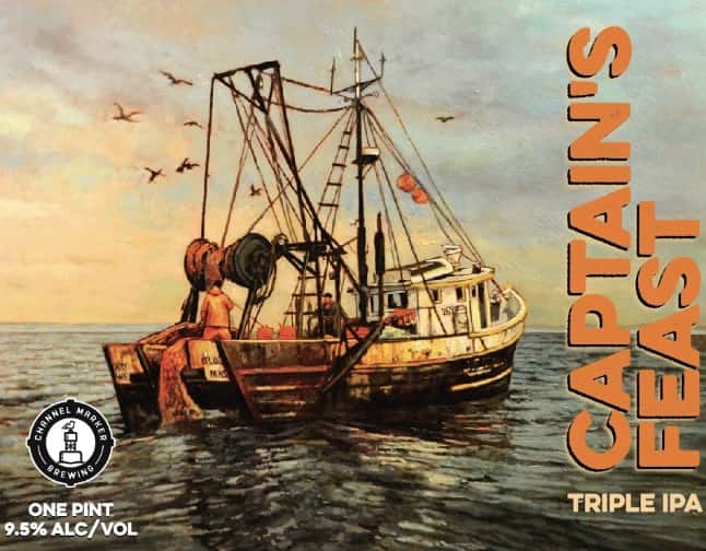 Beer label artwork for Captain's Feast Triple IPA