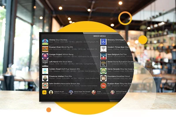 A graphic showcasing the digital menus of Untappd for Business